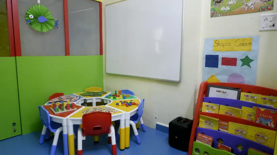 Reading corner with books and learning toys